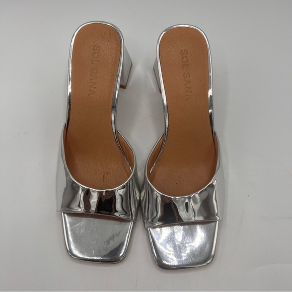 Sol Sana Women's Silver Heeled Sandals - Picture 2 of 7